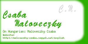 csaba maloveczky business card